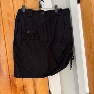 Eileen Fisher organic cotton ruched tie cargo skirt asymmetrical